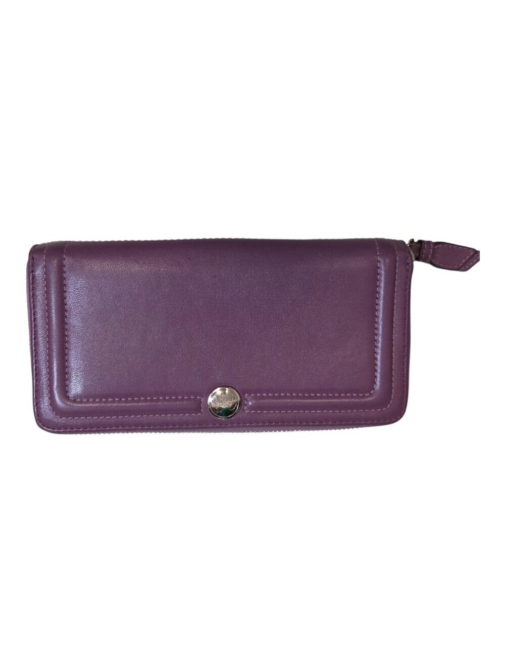 Coach Purple Zip Around Accordion Wallet